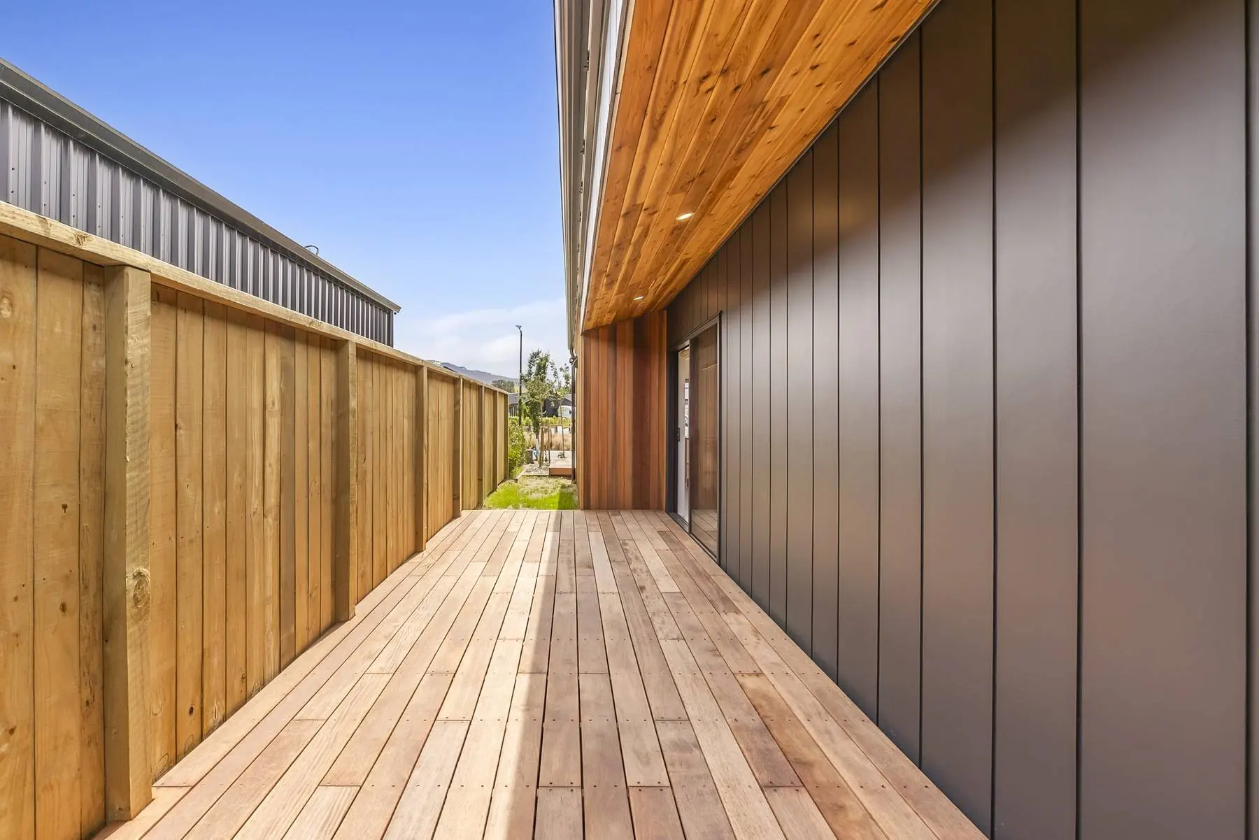Timber decking and cladding detail